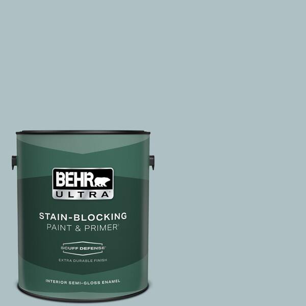 BEHR ULTRA 1 gal. #PPU13-14 Ozone Extra Durable Semi-Gloss Enamel Interior Paint & Primer