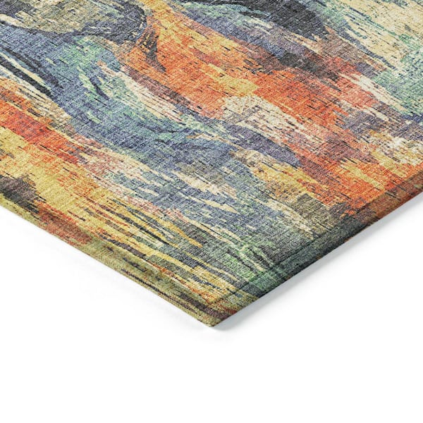 Chantille Machine Washable Indoor/Outdoor Abstract ACN2269 Denim 1 ft. 8 in. x 2 ft. 6 in. Accent Rug