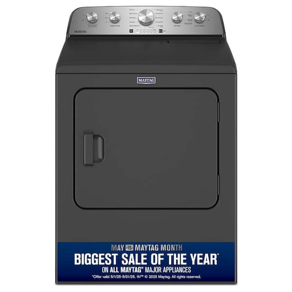 Maytag 7.0 cu. ft. Vented Top Load Gas Dryer in Volcano Black with Steam-Enhanced Cycles