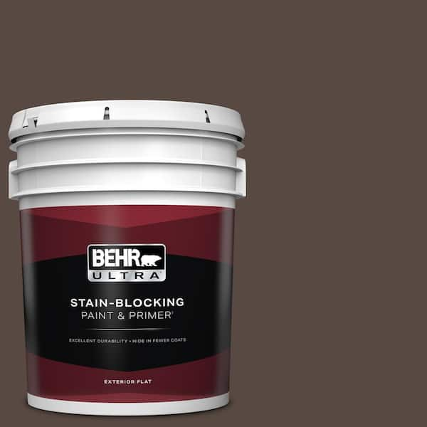 BEHR ULTRA 5 gal. #780B-7 Bison Brown Flat Exterior Paint & Primer