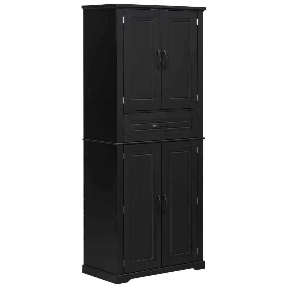 30 in. W x 15.7 in. D x 72 in. H Black Linen Cabinet with Drawer with Slide Rails, Adjustable Shelf price history on PriceWatchPro