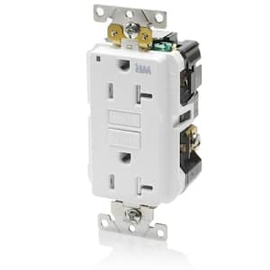 20 Amp 125-Volt Self-Test Tamper/Weather Resistant Industrial Grade GFCI Duplex Outlet/Receptacle White (1-Pack)