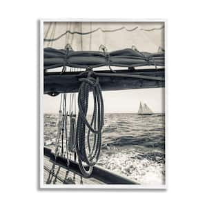 Ocean Sail Vintage Ship Muted Photography By Danita Delimont Framed Print Abstract Texturized Art 11 in. x 14 in.