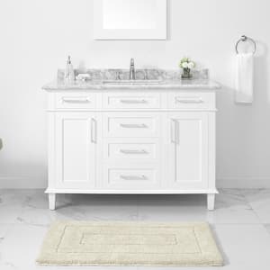Sonoma 48 in. W x 22 in. D x 34 in. H Single Sink Bath Vanity in White with Carrara Marble Top