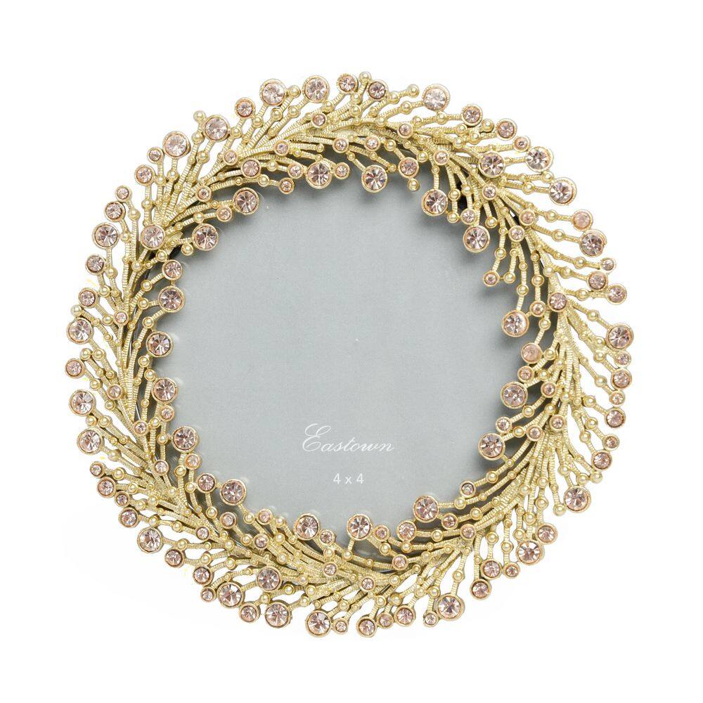 Crystals 4 x 4 Matted Gold Picture Frame