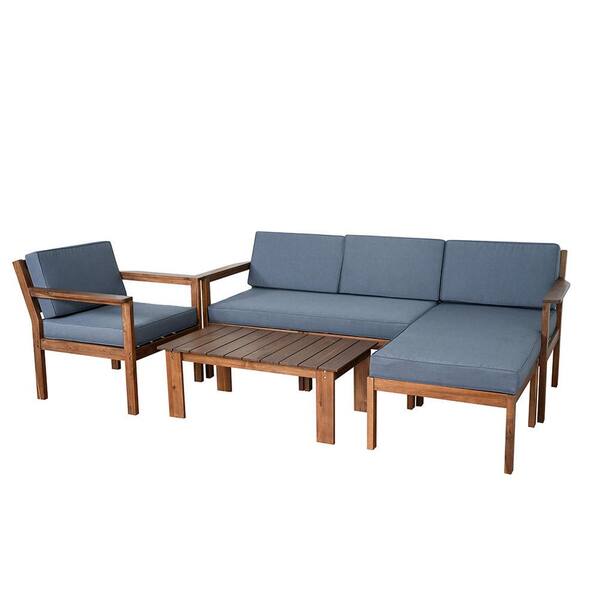 Sudzendf 3-Pieces Patio Furniture Chair Sets, Patio Conversation Set with Gray Cushions