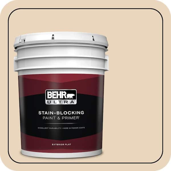 BEHR ULTRA 5 gal. #N280-2 Writers Parchment Flat Exterior Paint & Primer