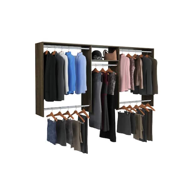 Closet Evolution TR16 Basic Hanging 60 in. W - 96 in. W Espresso Wood Closet System - 3