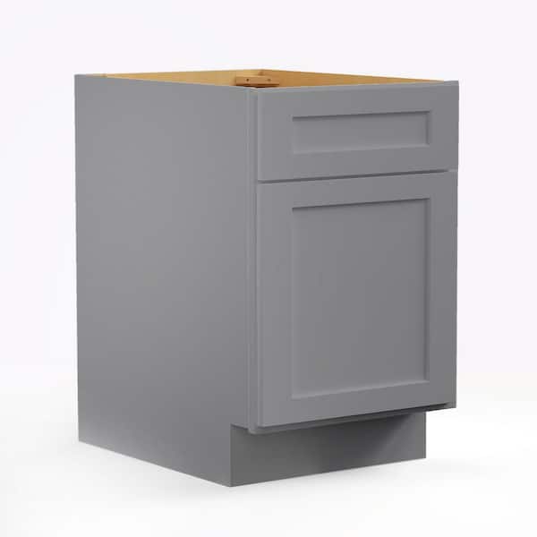Unbranded 18 in. W x 21 in. D x 29.5 in. H in Shaker Grey Plywood Painted Ready to Assemble 2-Drawer File Base Cabinet