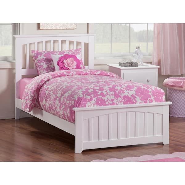 AFI Mission White Twin XL Traditional Bed with Matching Foot Board