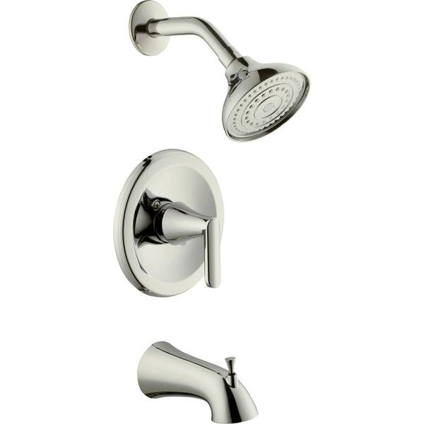Schon Jax Single-Handle 1-Spray Pressure Balance Tub and Shower Faucet in Polished Nickel (Valve Included)