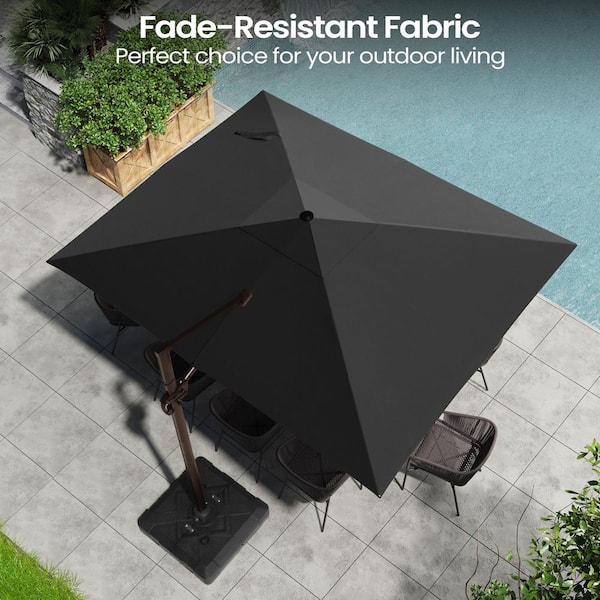 black rectangular patio umbrella canada 10' x 13' RECTANGLE CANTILEVER UMBRELLA, the umbrella provides 6 tilt adjustment levels and full 360 rotation Premium Sunbrella Rectangular Umbrella |