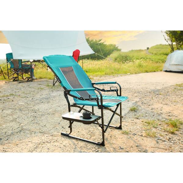 Lawn Blue Metal Folding Beach Chair,Oversized Camping Chair,Lawn