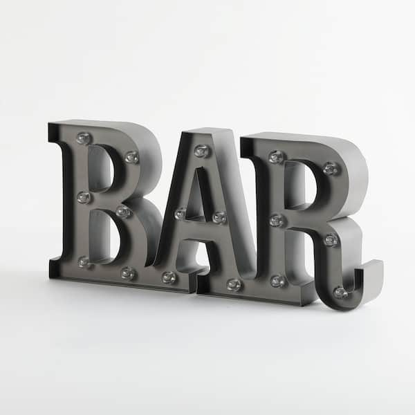 rommel ras Oost Luxen Home Illuminated Bar Marquee Battery-Op LED Freestanding or Wall  Mounted Tin Lighted Sign WH148 - The Home Depot