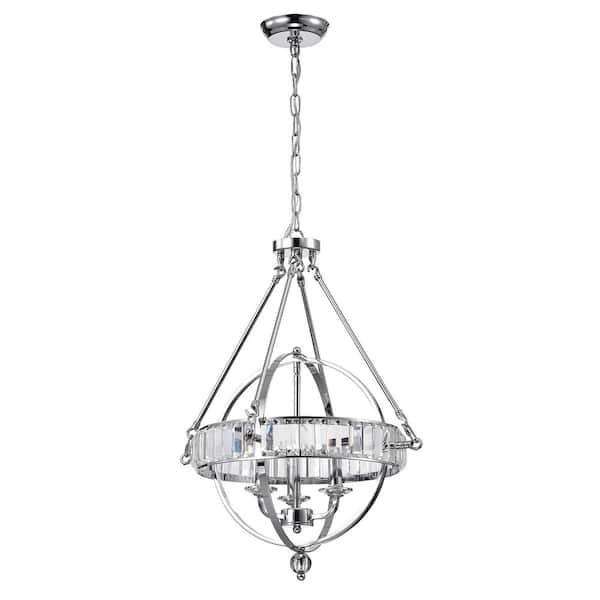 Edvivi Lexington Modern 3 Light Chrome Sphere Candlestick Chandelier With Crystals Belt Epq202ch Edvivi Lexington Modern 3 Light Chrome, 3 Light Chrome Sphere Chandelier With Crystals Belt