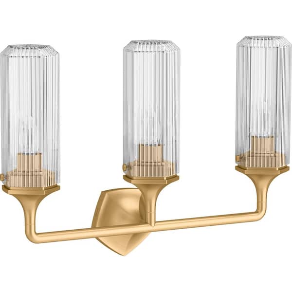 Occasion 3-Light Brushed Moderne Brass Wall Sconce