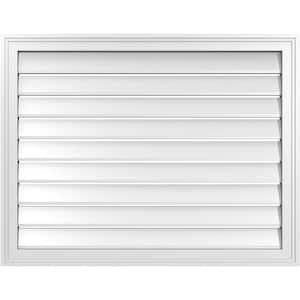 36" x 28" Vertical Surface Mount PVC Gable Vent: Functional with Brickmould Frame