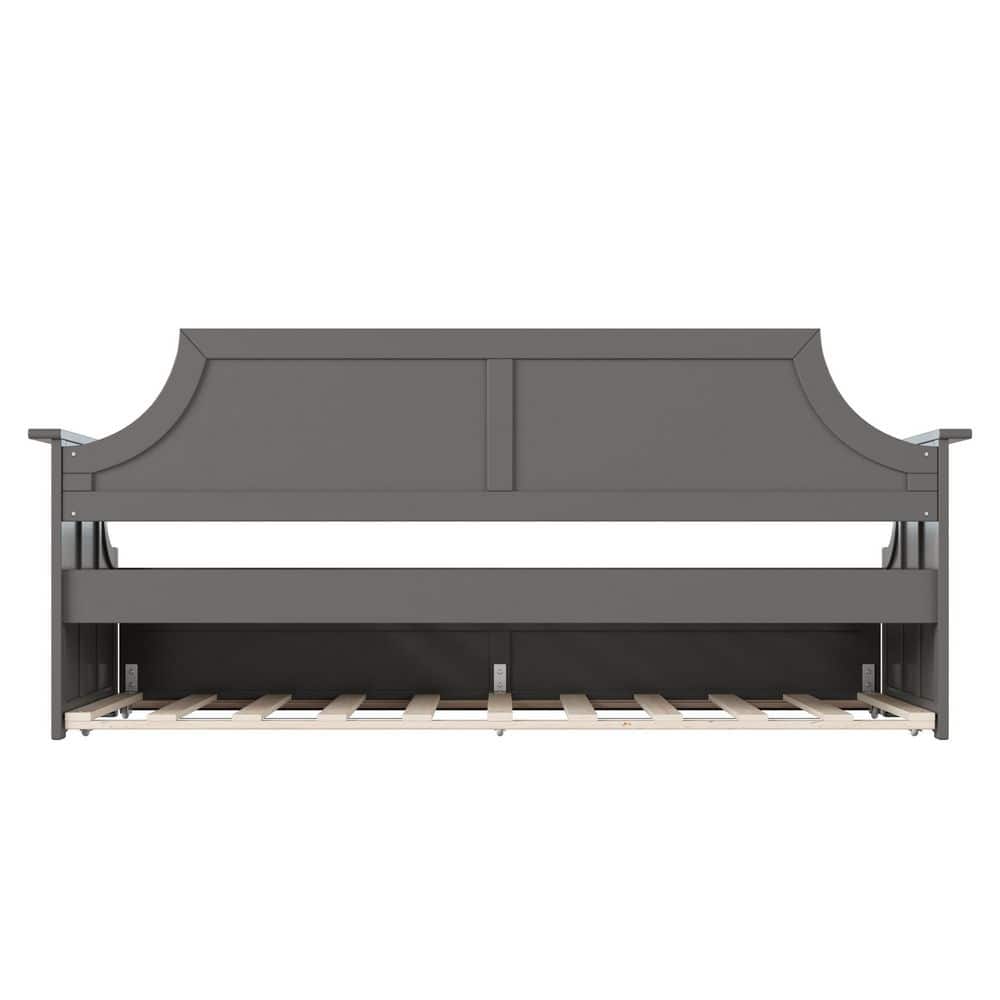 Cambridge Gray Twin Wood Daybed with Trundle and Storage