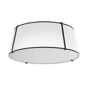 Trapazoid 8 in. 4-Light Black Flush Mount