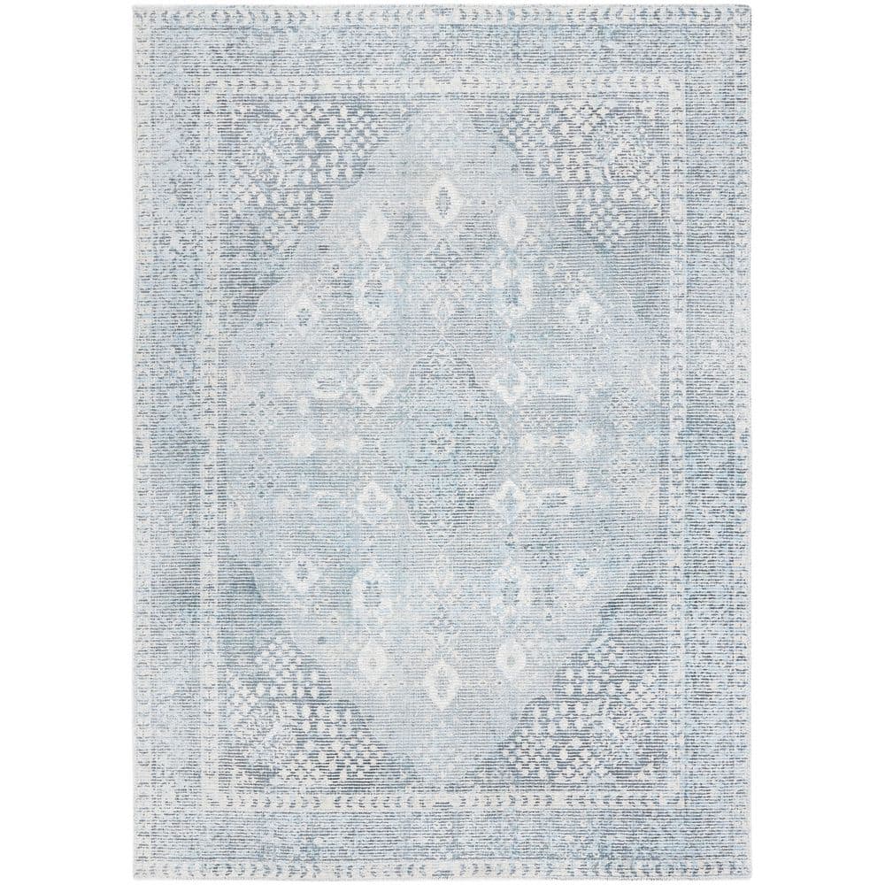 Restoration Vintage 5 ft. x 8 ft. Gray/Light Blue Ornate Border Area Rug price history on PriceWatchPro