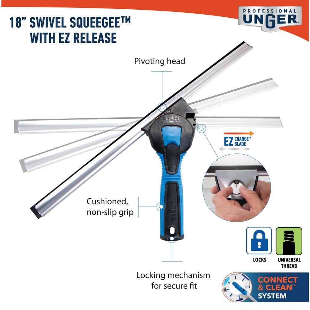 18-Inch Swivel Window Squeegee with Poly Blade