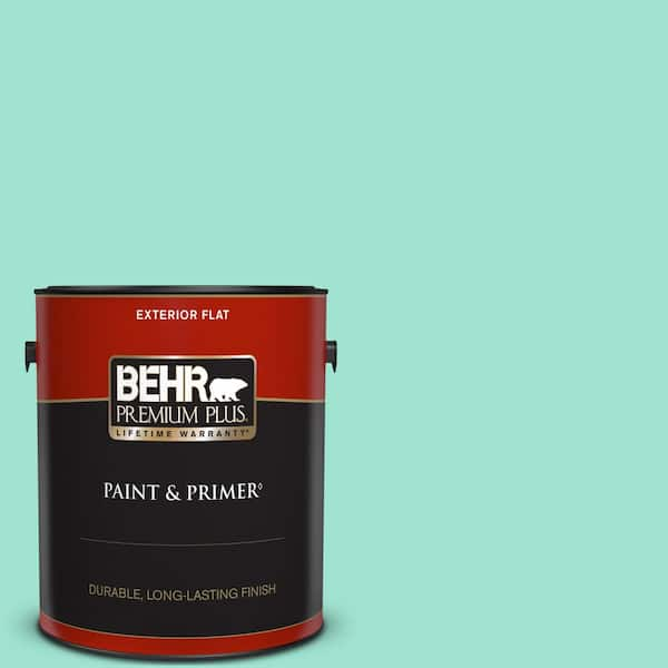 BEHR PREMIUM PLUS 1 gal. #P430-2 Aqua Wish Flat Exterior Paint & Primer