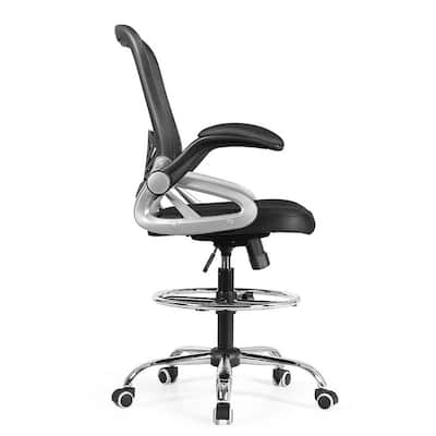 Black Mid Back Office Chair Mesh Executive Chair with Adjustable Height&Flip-Up Arm