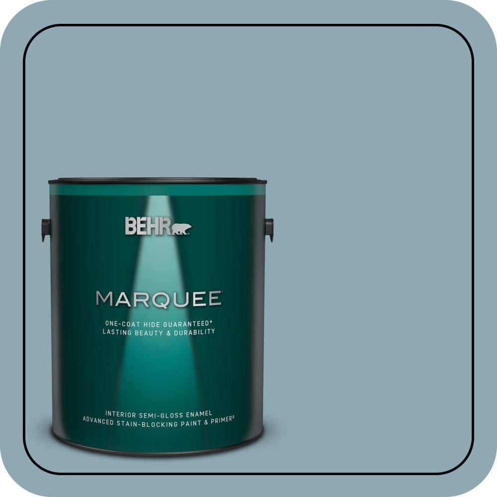 1 gal. #530F-4 Newport Blue Semi-Gloss Enamel Interior Paint & Primer product image for price tracking