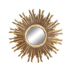 Medium Round Gold Novelty Mirror (35.5 in. H x 35.5 in. W)