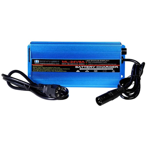MIGHTY MAX BATTERY 24 Volt 8 Amp Charger Replacement Compatible