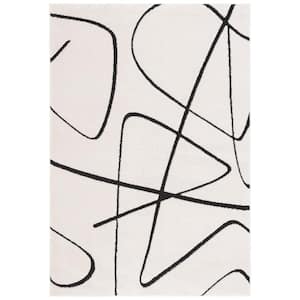 Melody Ivory/Black 4 ft. x 6 ft. Abstract Linear Area Rug
