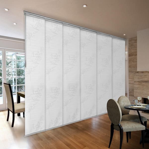 Primrose Adjustable Sliding Single Rail Track with 23.5 in. Slates, Extendable 98 in. to 130 in. W x 116 in. L