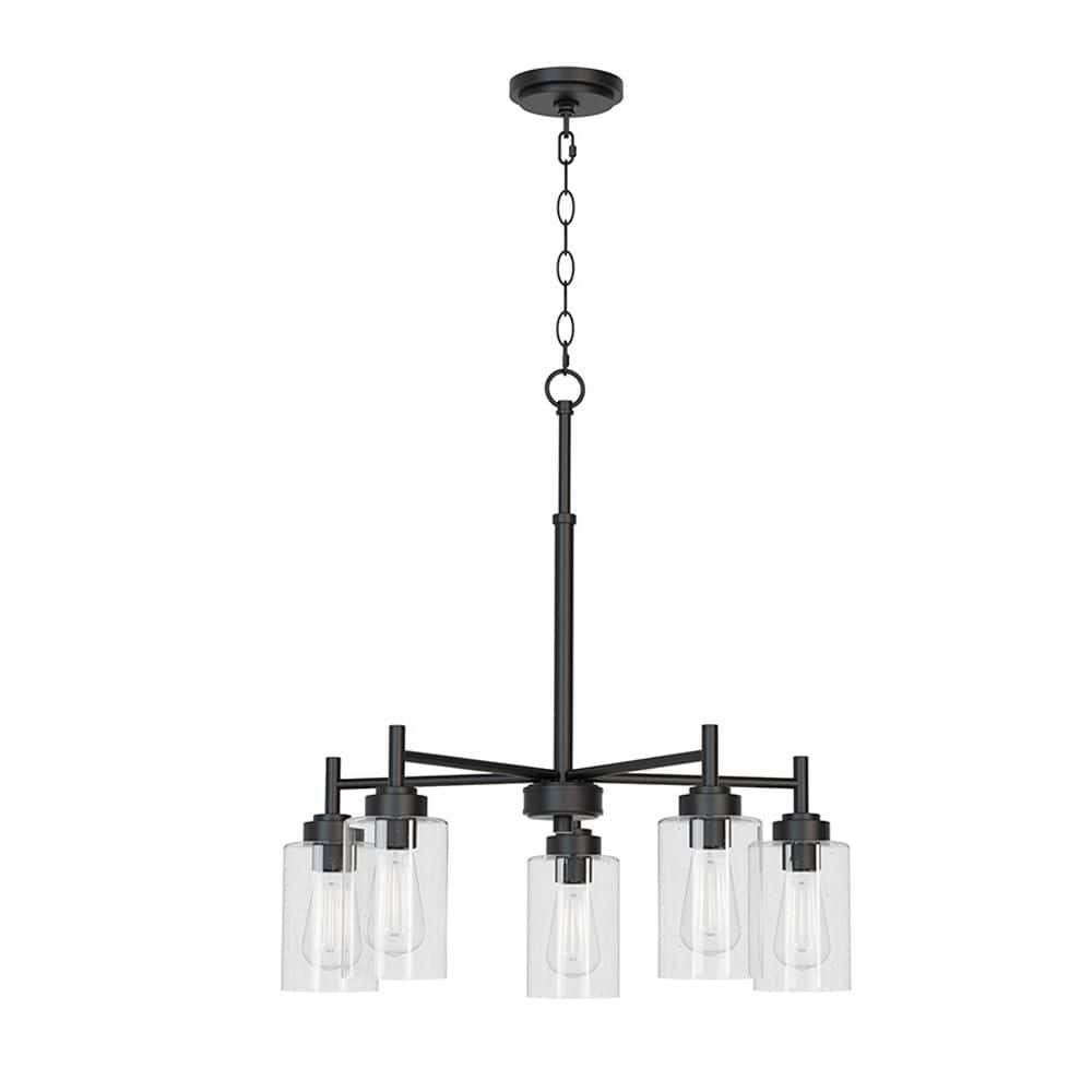 Wexton 5-Light 24 in. Plug and Play Matte Black Chandelier with SkyPlug price history on PriceWatchPro