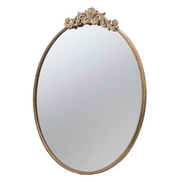 Unbranded 36 in. W x 39 in. H Round Framed Wall Mounted Gold Mirror with Metal Frame for Bathroom Living Room