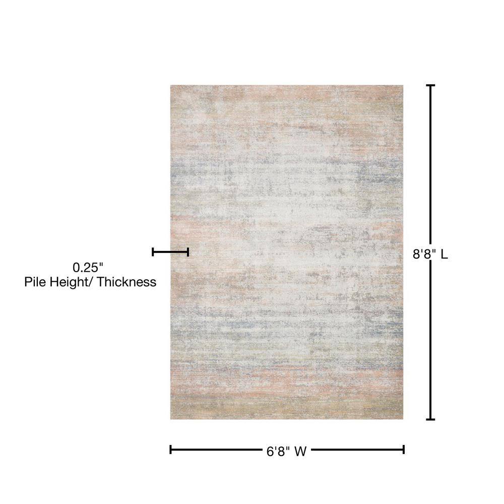 Lucia Mist Blue and Beige Rectangular Area Rug