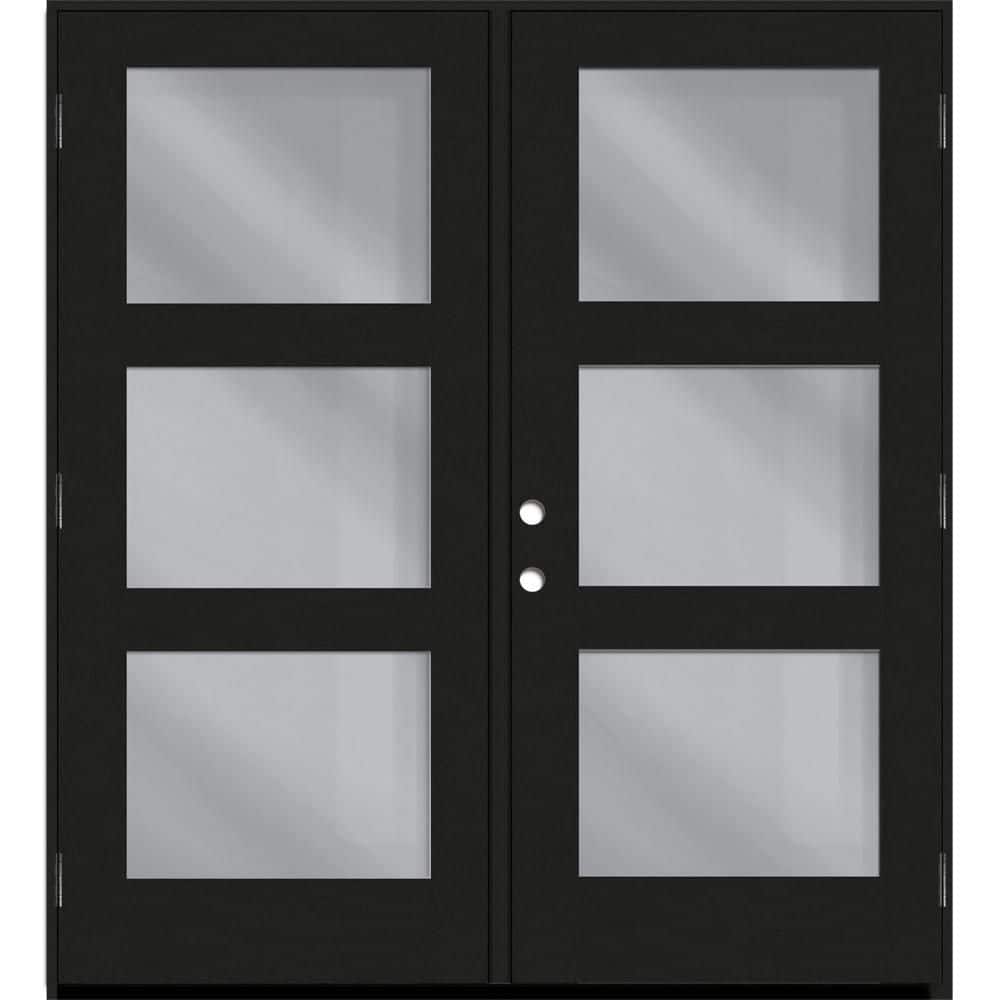 Regency 72 in. x 80 in. Modern 3L Equal Clear Glass Onyx LHOS Stained Fiberglass Retro Patio Door with 4 in. Jamb price history on PriceWatchPro