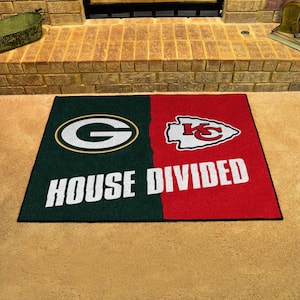 NFL Packers/Chiefs Multi-Colored 3 ft. x 3.5 ft. House Divided Area Rug