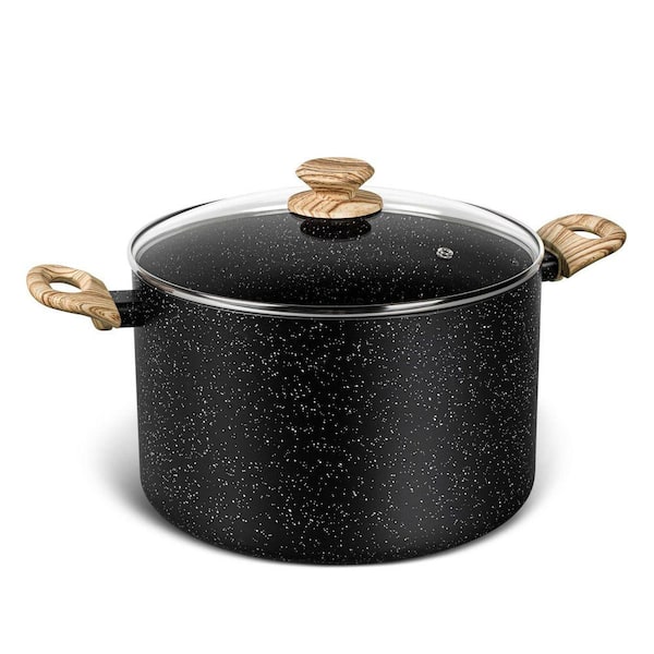 2 Piece Quart Nonstick Stock Pot with Lid Healthy Coating Aluminum Induction Compatible Large Cooking