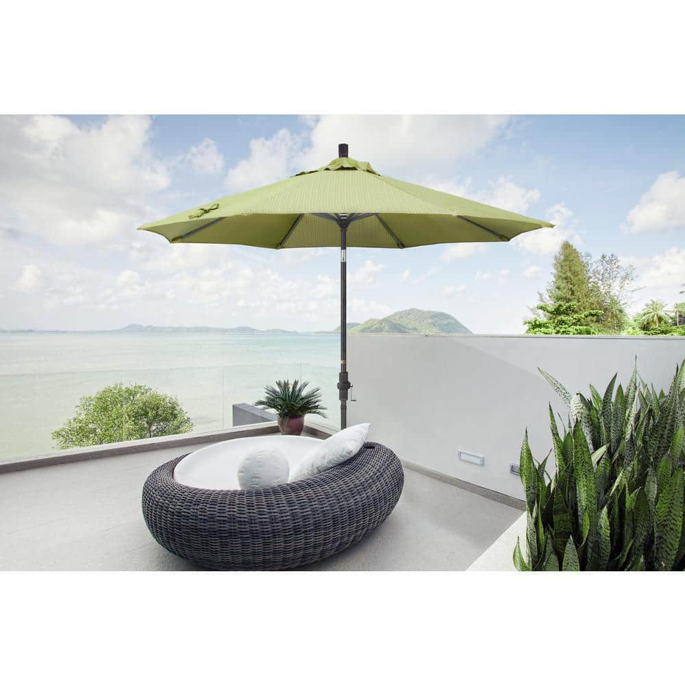 9 ft Black Sunbrella Canvas Aluminum Market Umbrella