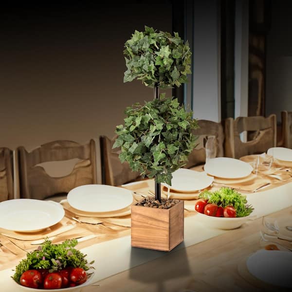 Regency International 26 in. Green Artificial Ivy Ball Topiary in Wood