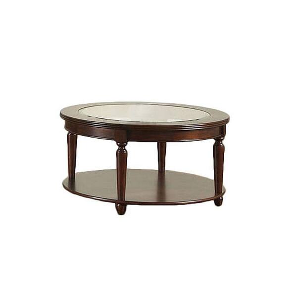 Furniture of America Granvia Dark Cherry Round Coffee Table