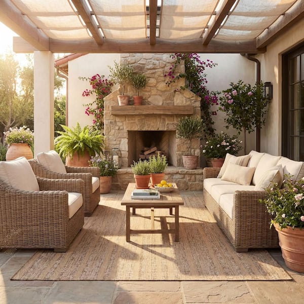 Venira Bohemian Brown 8 ft. x 10 ft. Outdoor Area Rug