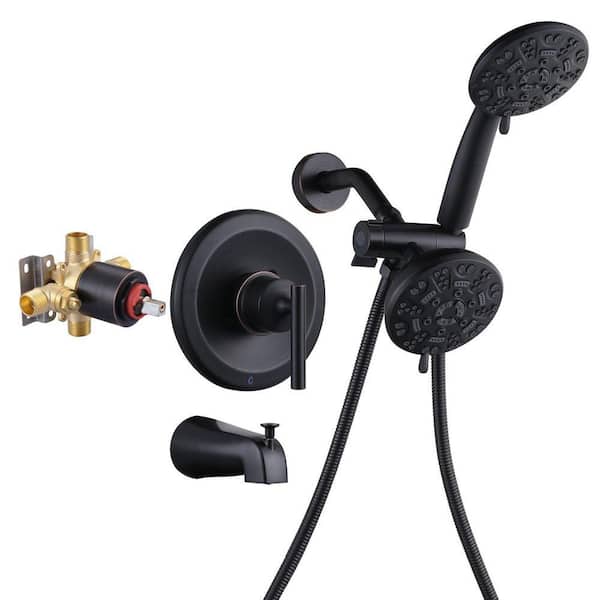 Single Handle 7-Spray Tub and Shower Faucet 1.8 GPM in. Oil Rubbed Bronze with Pressure Balance Valve Included