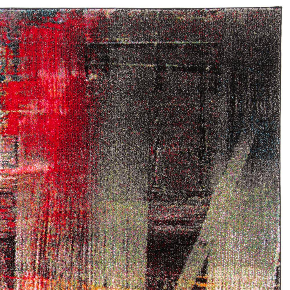 Colorful Abstract Low Pile Square Area Rug