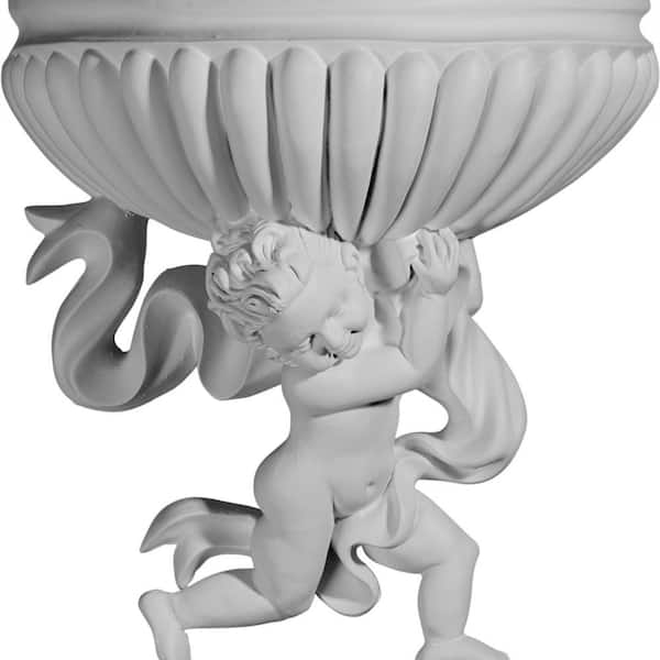 Ekena Millwork 14-1/8 in. x 6-7/8 in. x 15-1/8 in. Primed Polyurethane Angel Left Wall Sconce
