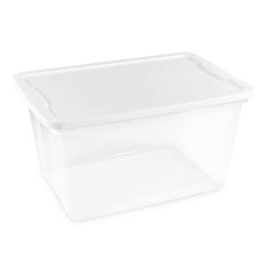 Snaplock 56-Qt. Clear Storage Container with White Lid (4-Pack)
