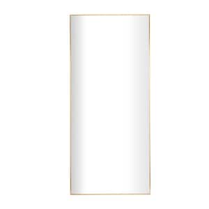 71 in. x 32 in. Rectangle Framed Gold Wall Mirror with Thin Frame