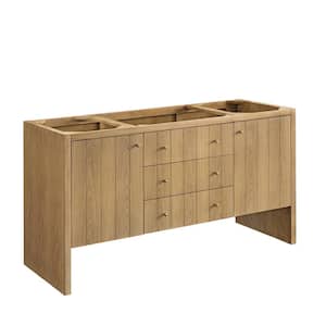 Hudson 59.9 in. W x 23.0 in. D x 33.0 in. H Single Bath Vanity Cabinet without Top in Light Natural Oak