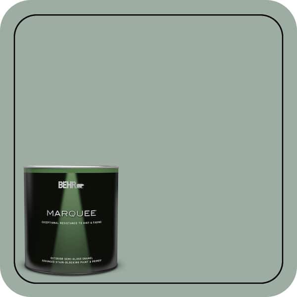 BEHR MARQUEE 1 qt. #N420-3 Misty Moss Semi-Gloss Enamel Exterior Paint & Primer