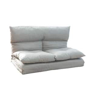 Gray Polyester Fabric Folding Chaise Lounge Floor Sofa